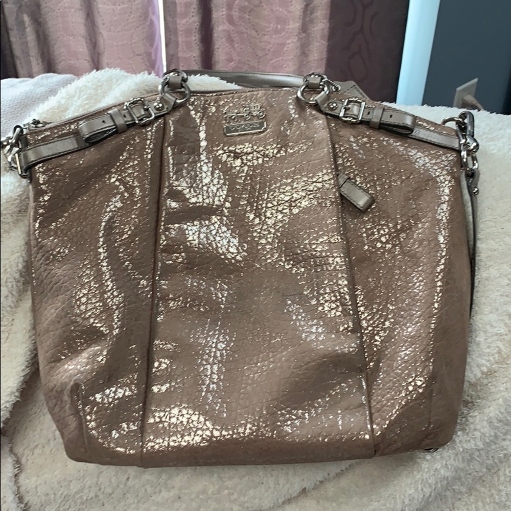 Coach bag, champagne satchel